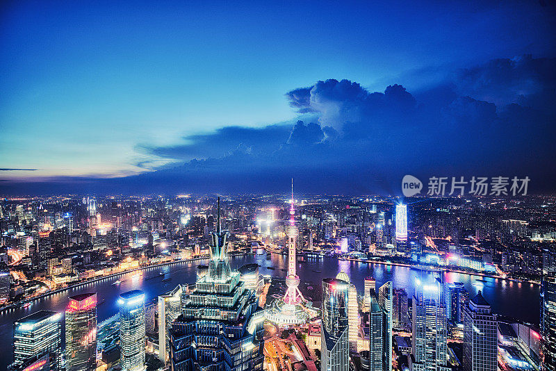 Panoramic skyline of Shanghai